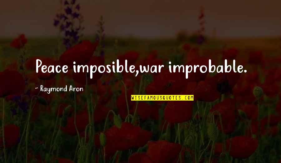 Dirty Happier Than A Quotes By Raymond Aron: Peace imposible,war improbable.