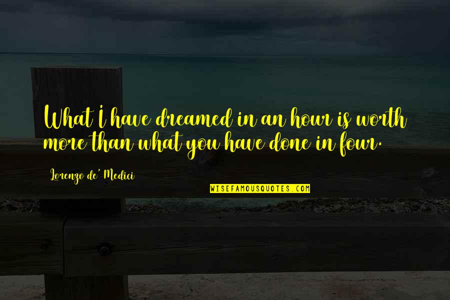 Dirty Head Quotes By Lorenzo De' Medici: What I have dreamed in an hour is
