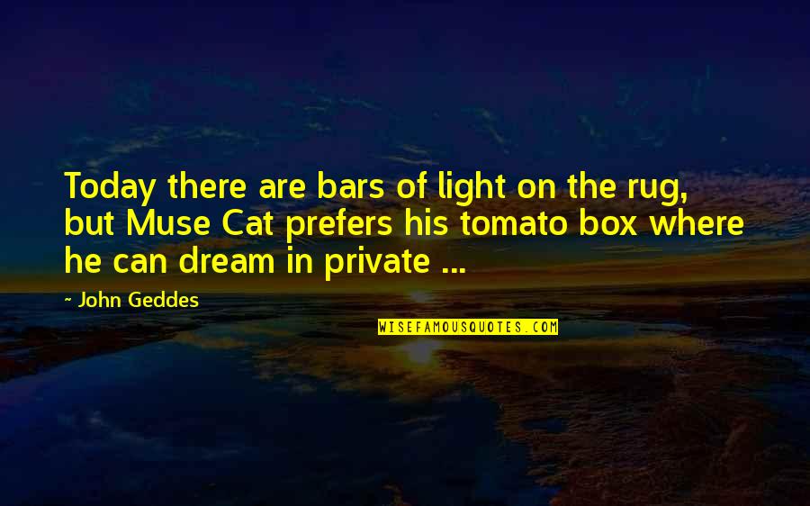 Dirty Mind Memorable Quotes By John Geddes: Today there are bars of light on the Dirty Mind Memorable Quotes By John Geddes: Today there are bars of light on the
