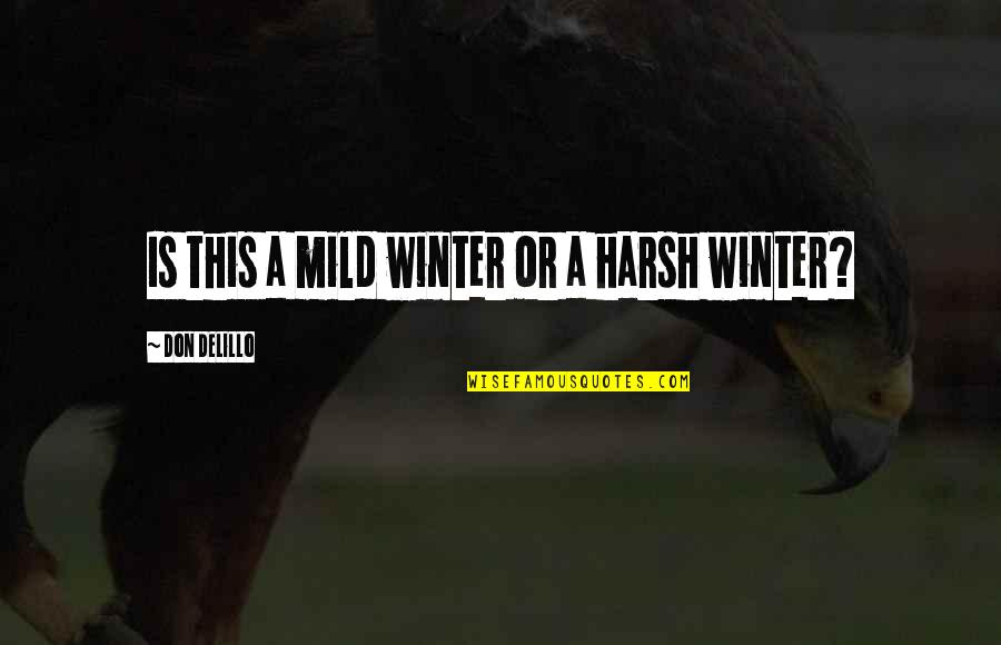Dirty Sounding Quotes By Don DeLillo: Is this a mild winter or a harsh