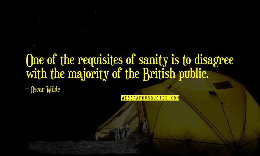 Disagree Quotes By Oscar Wilde: One of the requisites of sanity is to
