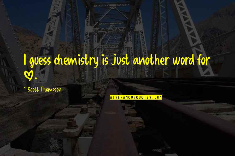 Disagree Respectfully Quotes By Scott Thompson: I guess chemistry is just another word for
