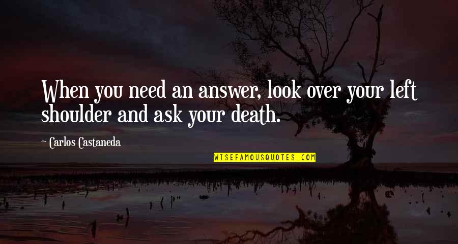 Disagreeing Quotes By Carlos Castaneda: When you need an answer, look over your Disagreeing Quotes By Carlos Castaneda: When you need an answer, look over your