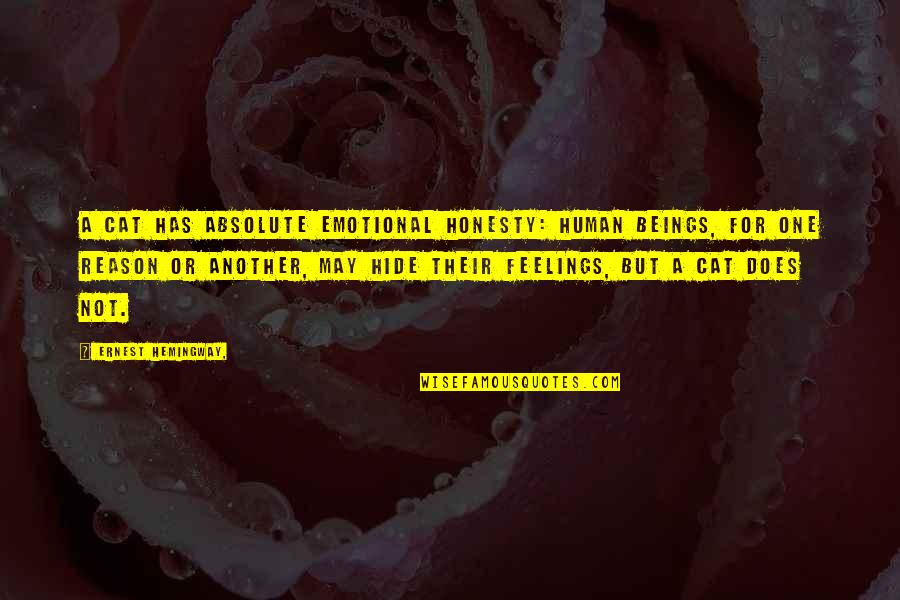 Disano 1750 Quotes By Ernest Hemingway,: A cat has absolute emotional honesty: human beings,