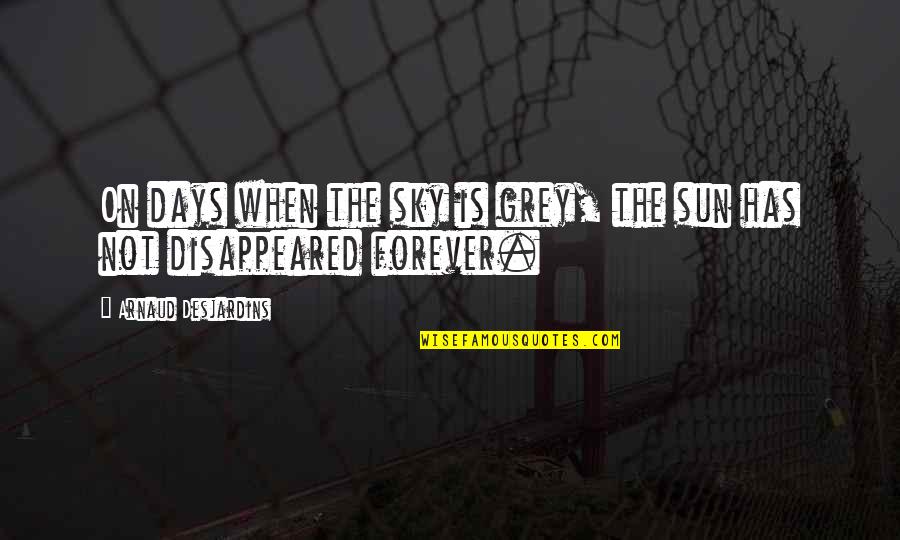 Disappeared Quotes By Arnaud Desjardins: On days when the sky is grey, the