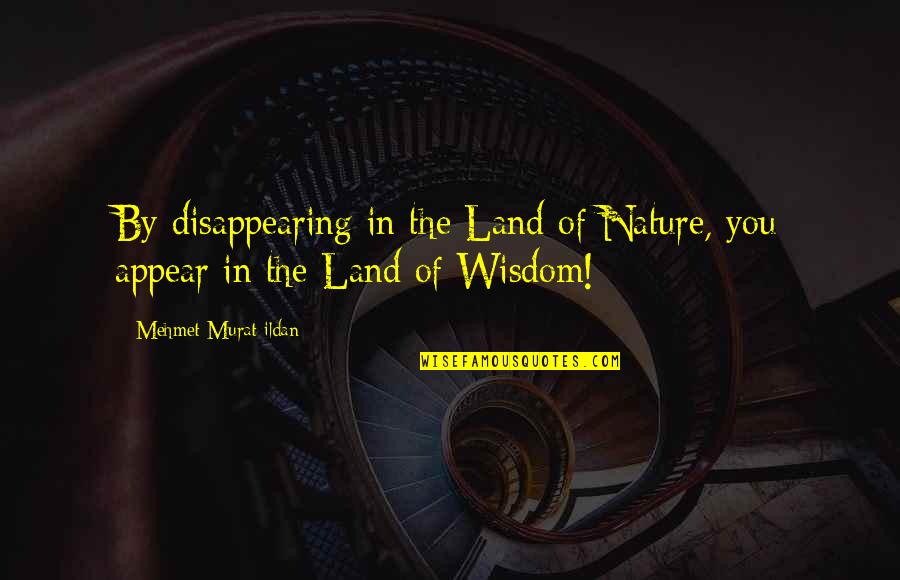 Disappearing Quotes By Mehmet Murat Ildan: By disappearing in the Land of Nature, you