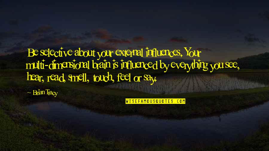 Disappointed In Mankind Quotes By Brian Tracy: Be selective about your external influences. Your multi-dimensional Disappointed In Mankind Quotes By Brian Tracy: Be selective about your external influences. Your multi-dimensional