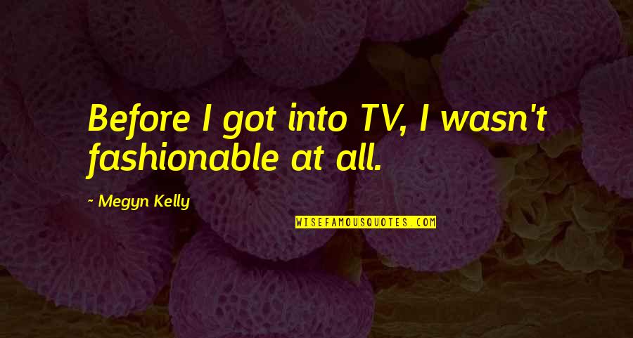 Disappointing Father Quotes By Megyn Kelly: Before I got into TV, I wasn't fashionable Disappointing Father Quotes By Megyn Kelly: Before I got into TV, I wasn't fashionable