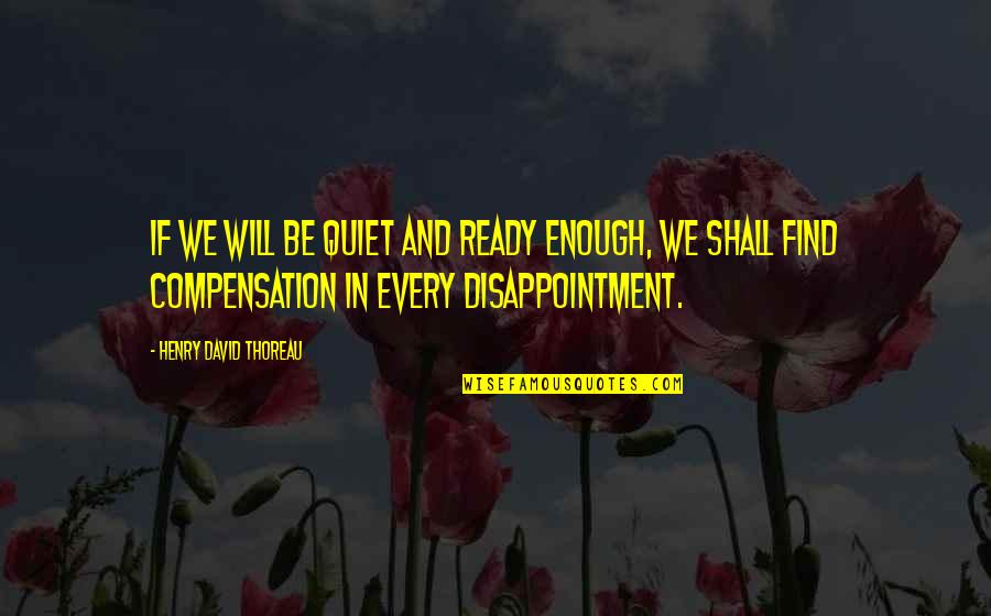 Disappointment And Hope Quotes By Henry David Thoreau: If we will be quiet and ready enough,