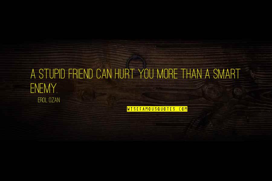 Disappointment And Hurt Quotes By Erol Ozan: A stupid friend can hurt you more than