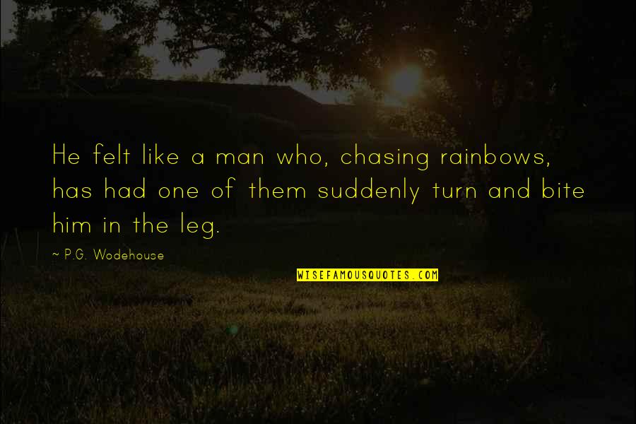 Disappointment In Family Quotes By P.G. Wodehouse: He felt like a man who, chasing rainbows, Disappointment In Family Quotes By P.G. Wodehouse: He felt like a man who, chasing rainbows,