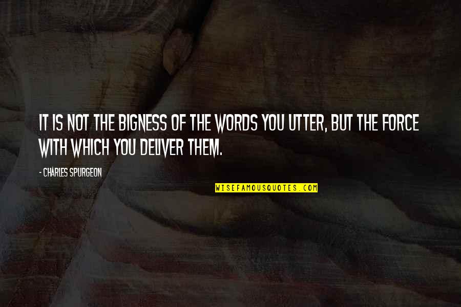 Disappointment In Him Quotes By Charles Spurgeon: It is not the bigness of the words