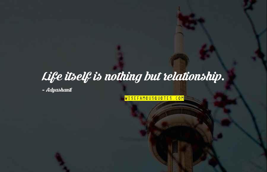 Disappointment To Someone Quotes By Adyashanti: Life itself is nothing but relationship.