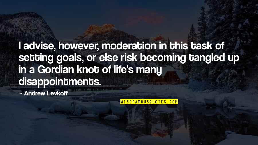 Disappointments In Life Quotes By Andrew Levkoff: I advise, however, moderation in this task of