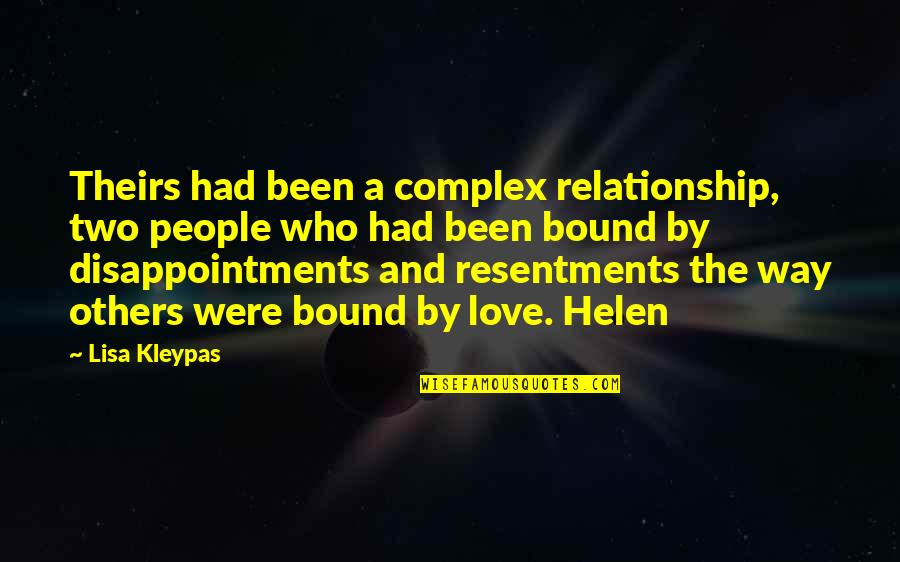 Disappointments Quotes By Lisa Kleypas: Theirs had been a complex relationship, two people Disappointments Quotes By Lisa Kleypas: Theirs had been a complex relationship, two people