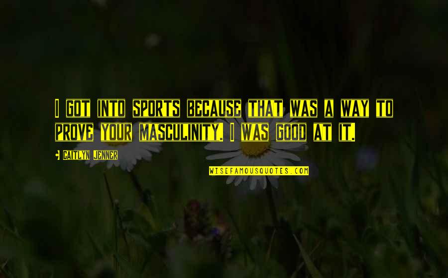 Disappointmet Quotes By Caitlyn Jenner: I got into sports because that was a Disappointmet Quotes By Caitlyn Jenner: I got into sports because that was a