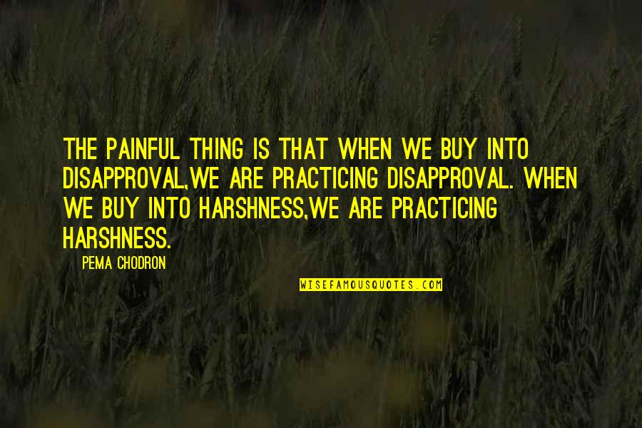 Disapproval Quotes By Pema Chodron: The painful thing is that when we buy