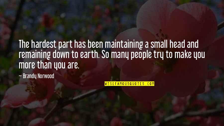 Disapprovals Quotes By Brandy Norwood: The hardest part has been maintaining a small Disapprovals Quotes By Brandy Norwood: The hardest part has been maintaining a small