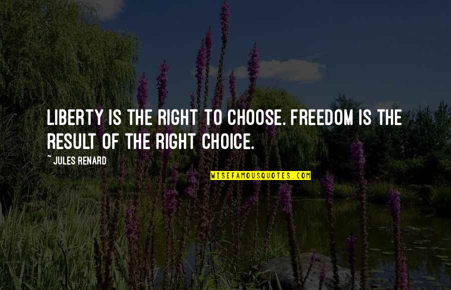 Disassembling Above Ground Quotes By Jules Renard: Liberty is the right to choose. Freedom is