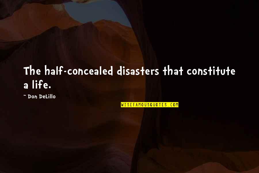 Disasters In Life Quotes By Don DeLillo: The half-concealed disasters that constitute a life.