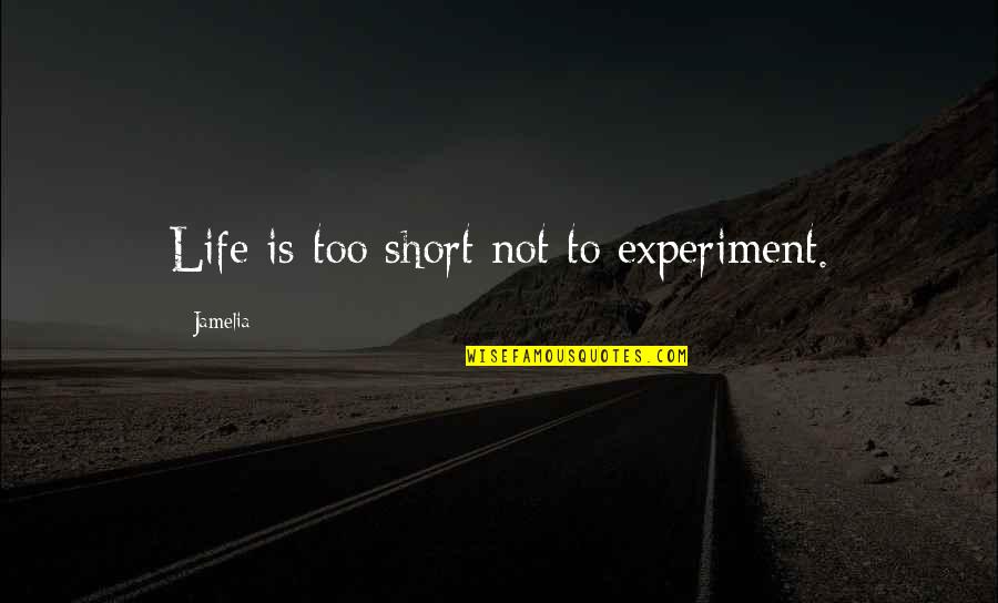 Disbelieve In Love Quotes By Jamelia: Life is too short not to experiment.