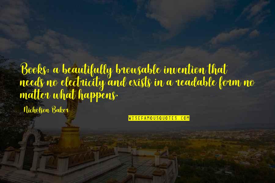 Discapacidad Visual Quotes By Nicholson Baker: Books: a beautifully browsable invention that needs no