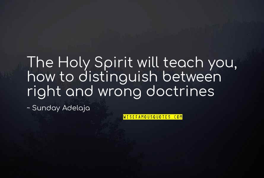 Discerning Quotes By Sunday Adelaja: The Holy Spirit will teach you, how to