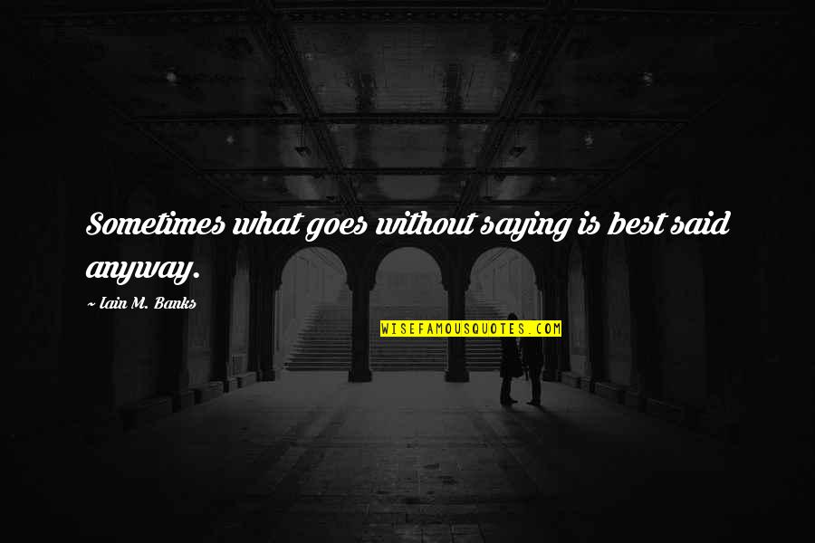 Disciplers Commentary Quotes By Iain M. Banks: Sometimes what goes without saying is best said