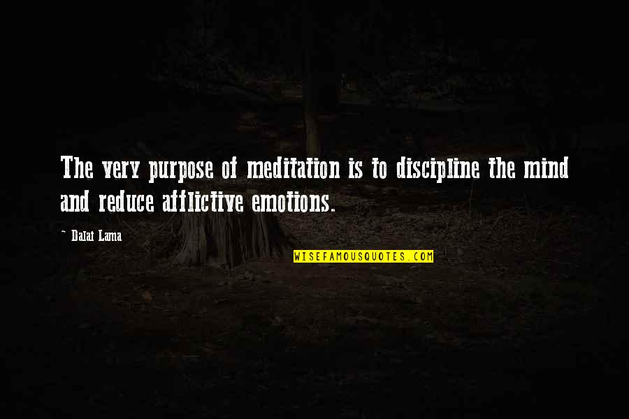Discipline The Mind Quotes By Dalai Lama: The very purpose of meditation is to discipline Discipline The Mind Quotes By Dalai Lama: The very purpose of meditation is to discipline