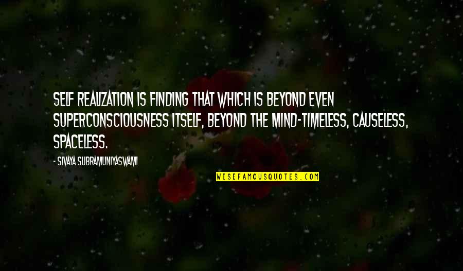 Discipline The Mind Quotes By Sivaya Subramuniyaswami: Self Realization is finding That which is beyond Discipline The Mind Quotes By Sivaya Subramuniyaswami: Self Realization is finding That which is beyond