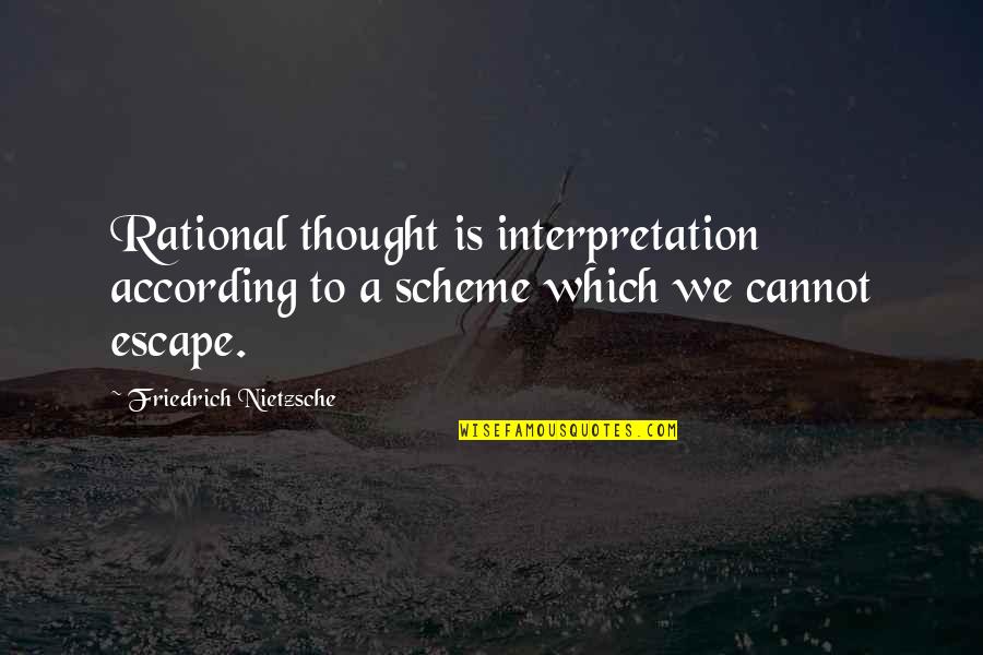 Discomforted Synonym Quotes By Friedrich Nietzsche: Rational thought is interpretation according to a scheme Discomforted Synonym Quotes By Friedrich Nietzsche: Rational thought is interpretation according to a scheme