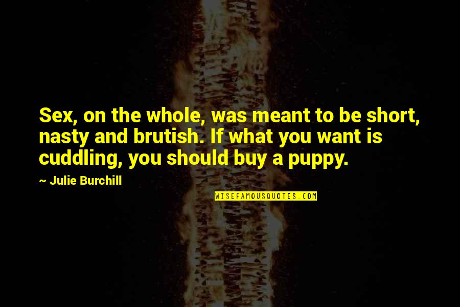 Discompose Quotes By Julie Burchill: Sex, on the whole, was meant to be