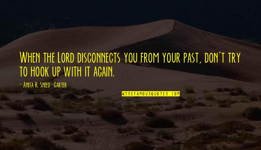 Disconnect Quotes By Anita R. Sneed-Carter: When the Lord disconnects you from your past,