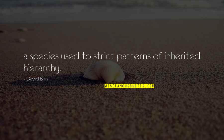 Discord Old Quote Quotes By David Brin: a species used to strict patterns of inherited