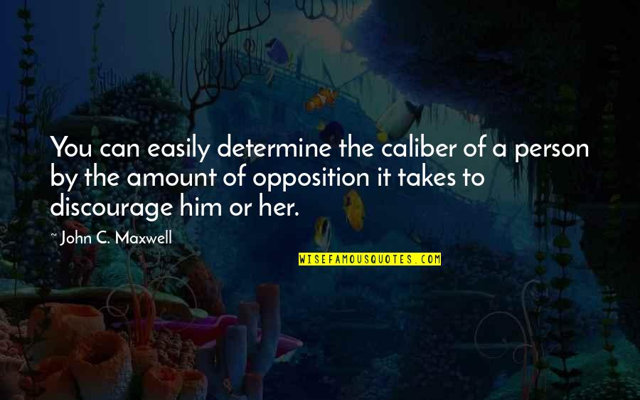 Discouraging Quotes By John C. Maxwell: You can easily determine the caliber of a