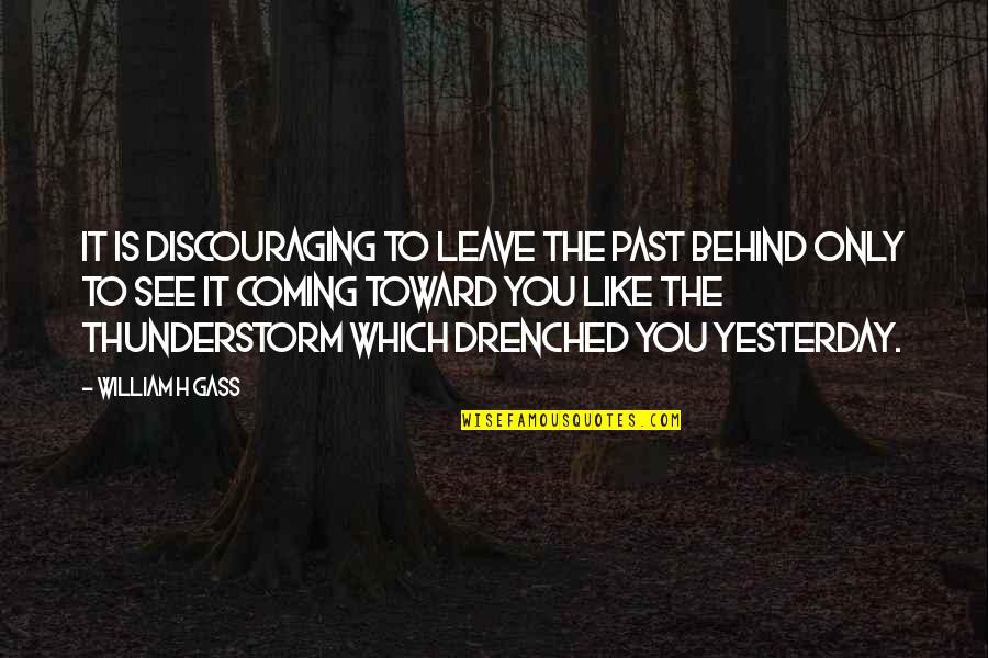 Discouraging Quotes By William H Gass: It is discouraging to leave the past behind