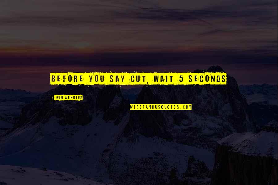 Discourses By Meher Quotes By Wim Wenders: Before you say cut, wait 5 seconds