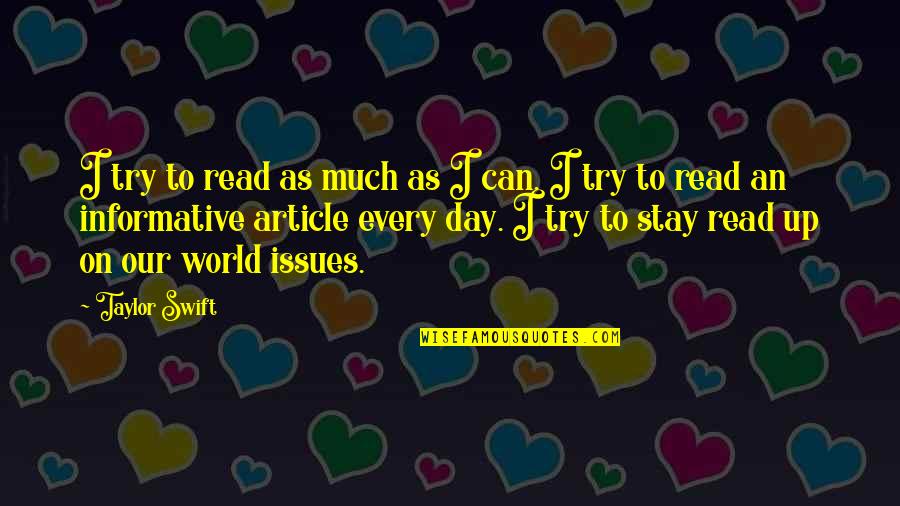 Discover Adventure Quotes By Taylor Swift: I try to read as much as I Discover Adventure Quotes By Taylor Swift: I try to read as much as I