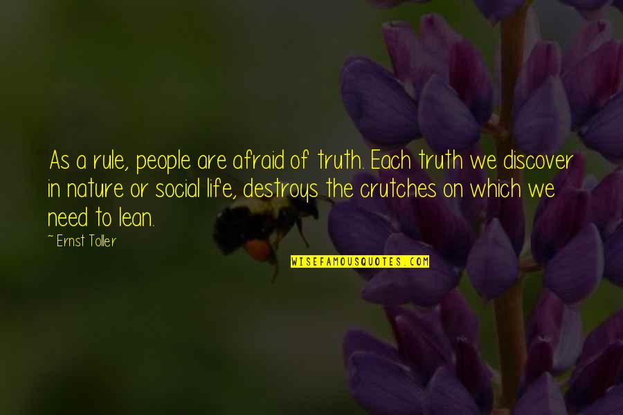 Discover Truth Quotes By Ernst Toller: As a rule, people are afraid of truth. Discover Truth Quotes By Ernst Toller: As a rule, people are afraid of truth.