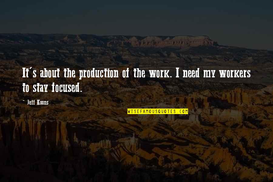 Discoverer Srx Quotes By Jeff Koons: It's about the production of the work. I