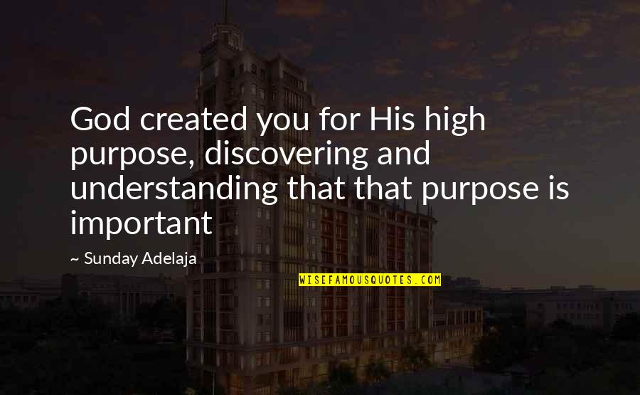 Discovering Purpose Quotes By Sunday Adelaja: God created you for His high purpose, discovering