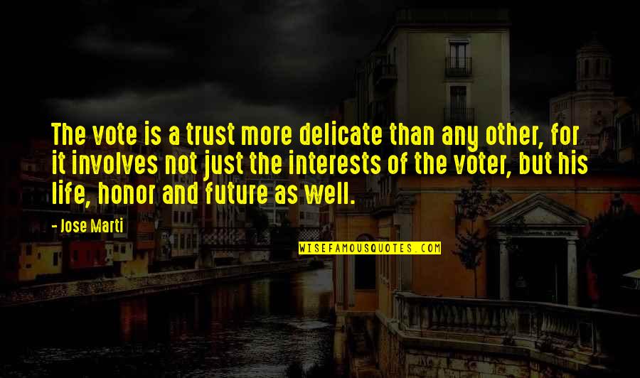 Discovering Your Gifts Quotes By Jose Marti: The vote is a trust more delicate than Discovering Your Gifts Quotes By Jose Marti: The vote is a trust more delicate than