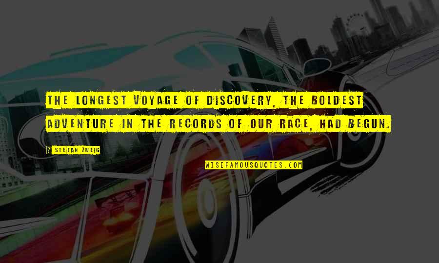 Discovery And Adventure Quotes By Stefan Zweig: The longest voyage of discovery, the boldest adventure