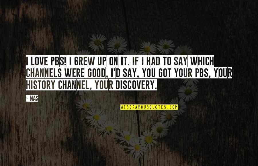 Discovery Channel Quotes By Nas: I love PBS! I grew up on it.