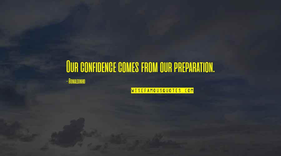 Discovery Medical Aid Plans Quotes By Ronaldinho: Our confidence comes from our preparation.