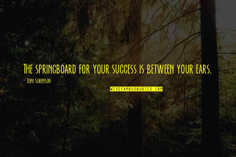 Discovery Of India Quotes By Toni Sorenson: The springboard for your success is between your