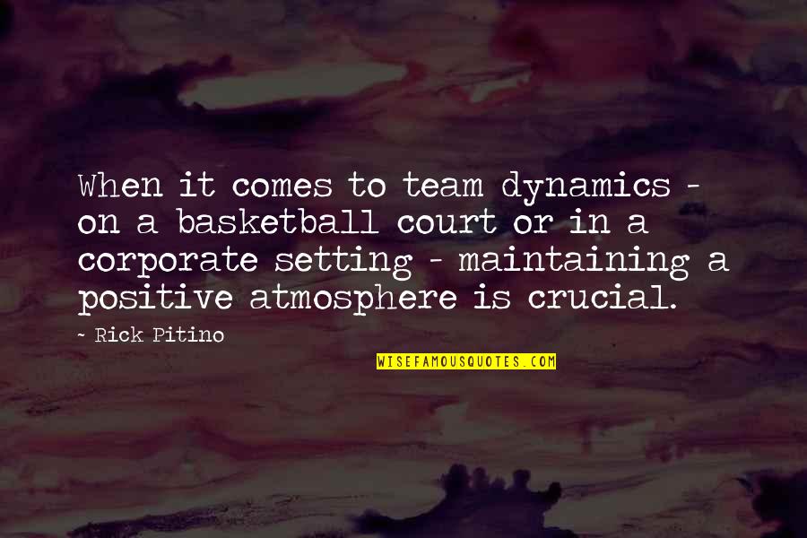 Discreet Break Up Quotes By Rick Pitino: When it comes to team dynamics - on