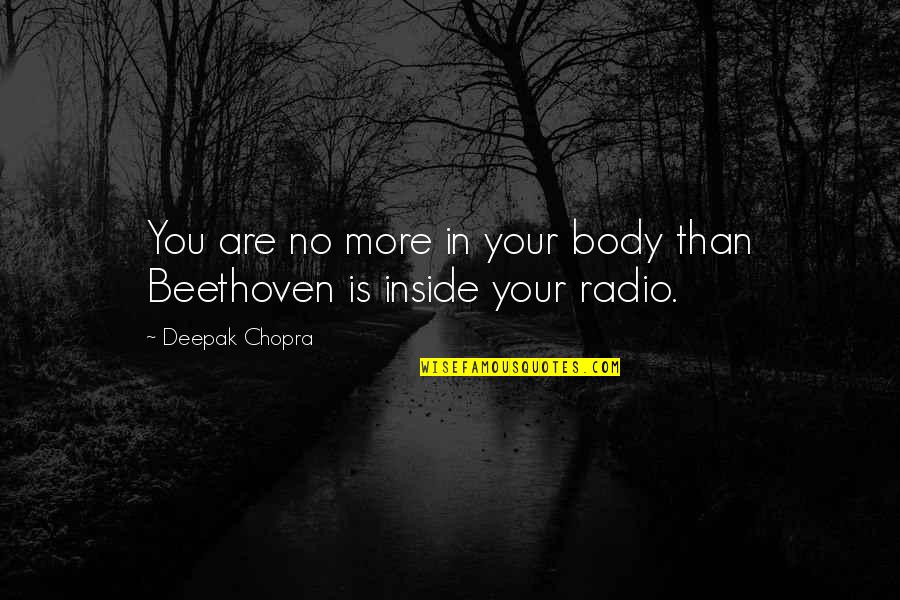Discretely Def Quotes By Deepak Chopra: You are no more in your body than