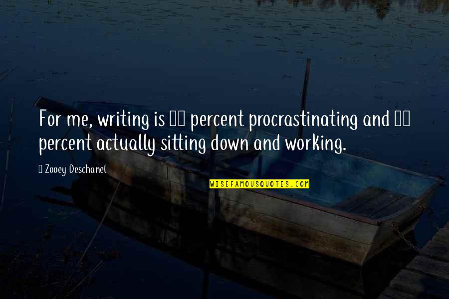 Discriminating Others Quotes By Zooey Deschanel: For me, writing is 75 percent procrastinating and