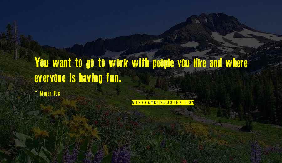 Disculpas Significado Quotes By Megan Fox: You want to go to work with people